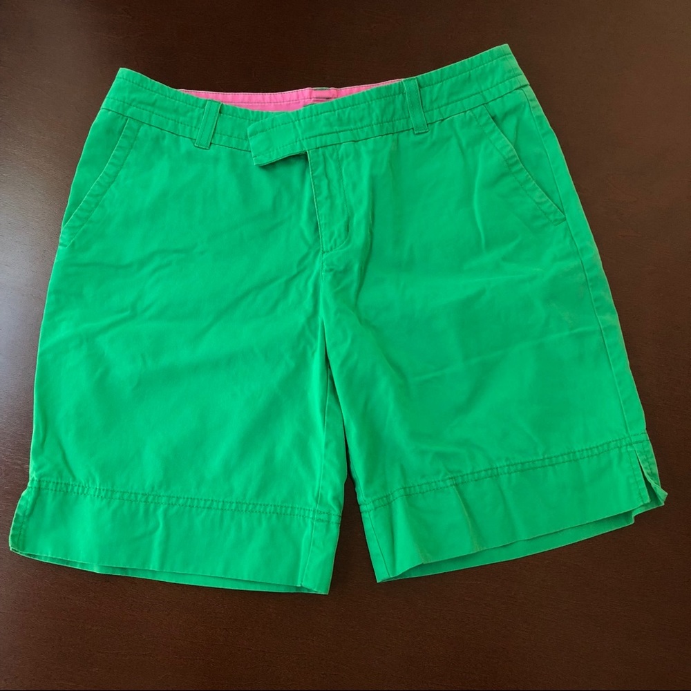 Lilly Pulitzer Green Palm Beach Shorts sz 6 VGUC